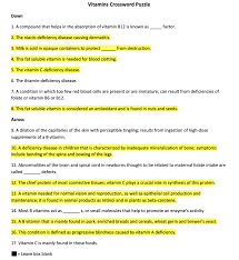 Chapter 8 nutrition and the athlete 26 terms. Nfsc 100 Basic Nutrition Vitamins Crossword Chegg Com