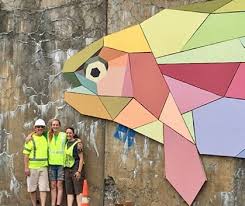 She described this work as, giant squid engulfs this little boy's room with playful tentacles. Fractal Fish Art Lures Eyes To Bethel Wall The White River Valley Herald