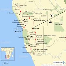 Namibia karte mit touristischen zielen. Namibia Finale Karte Von Lieblingslea Landkarte Fur Namibia