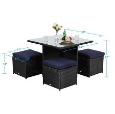 Phi Villa Outdoor Furniture Rattan Sectional Sofa Set With Cushions Alphamarts