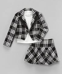Black And White Coat For Boys Just Kids Black White Plaid Blazer Set Girls Zulily Black White Blazer Plaid Blazer White Plaid