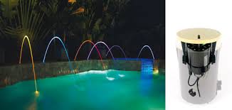 Pool deck jets with led lights. Magicstream Laminars Poolworld Philippines Inc
