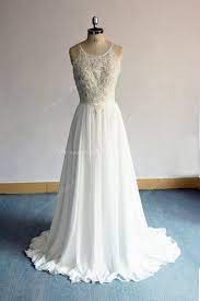 Flowy Aline Boho Lace Wedding Dress Chiffon Lace Wedding Chiffon Wedding Dresses Lace Aline Wedding Dress Wedding Dresses Lace