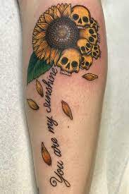 Pin By Mauri Joy On My Style Sunflower And Skull Tattoo Sunshine Tattoo Tattoos
