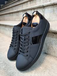 Buy Matte Black Lace Up Sneakers By Gentwith Free Shipping In 2020 Leather Shoes Men Sneakers All Black Sneakers