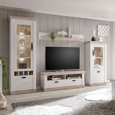 Landhaus Wohnzimmer Mobel Set Nedita In Weiss Pinie 4 Teilig Landhaus Mobel Landhausstil Wohnzimmer Wohnen