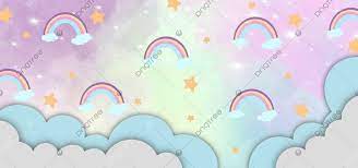 colorful unicorn background with little rainbow illustration unicorn colorful background background image for free download