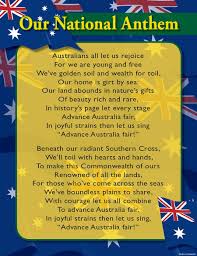 Our National Anthem Chart Australian Teaching Aids