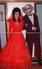Try out some of these memorable couples costumes that are sure to make for a memorable halloween. Coolest Beetlejuice And Lydia Wedding Costume Beetlejuice Halloween Costume Lydia Deetz Costume Beetlejuice Costume