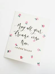 A Beautiful 5x7 Hand Painted May All Your Dreams Come True Inshallah Greeting Card That Ll Add T Calligraphy Lessons Greeting Cards Handmade Cards Handmade