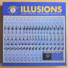 Purple Flower Magic Eye 3d Illusions 550 Piece Jigsaw Puzzle Ceaco 2200 5 Deep Vision Sealed Jigsaw Puzzles Magic Eyes Illusions