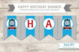 Free Thomas The Train Birthday Printables Thomas The Tank Engine Birthday Banner Diy Printable Pdf Files Diy Birthday Banner Birthday Banner Diy Banner