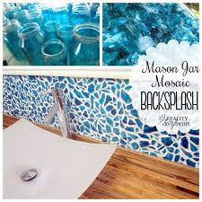 There's this cool tutorial on markmontano which explains how to paint a backsplash with your fingers and make it look amazing. Mason Jar Mosaic Backsplash Reality Daydream