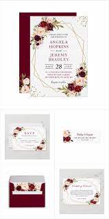 Burgundy Floral Geometric Frame Invitation Suite Floral Wedding Invitations Popular Wedding Invitations Wedding Invitation Theme