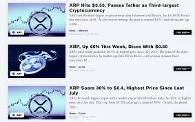 Get the latest xrp price, live xrp price chart, historical data, market cap, news, and other vital information to help you with xrp trading and investing. Xrp Price Soars As Alt Market Eats Into Bitcoin S Dominance Decrypt