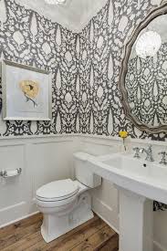Floral Wallpaper Powder Room Traditional With Wainscoting Modern Farmhouse Powder Room Decor Powder Room Small Powder Room Design