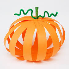 The outline is drawn by pencil and then colored with pastel. Paper Strip Pumpkin Kids Crafts Fun Craft Ideas Firstpalette Com