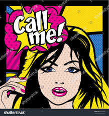 Pop Art Woman Call Me Sign Stock Vector (Royalty Free) 278226938