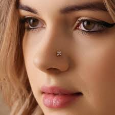 Indian Flat Gold Nose Jewelry