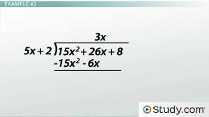 Math you can find instructions for long divisionfor simple and more advanced long division problems. How To Divide Polynomials With Long Division Video Lesson Transcript Study Com