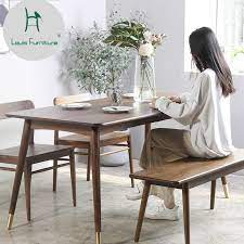 Wide natural wood farmhouse style round dining table (4) Louis Fashion Dining Tables Black Walnut Table Modern Simple Nordic Solid Wood Table Rectangular Small Family Dining Tables Aliexpress