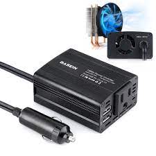 amazon aushen カーインバーター 150w車載充電器 シガーソケット 電源交換アダプター dc12v車用 dc12vをac100vに変換 usbポート2口 acコンセント1口 3口同時充電可能 インバーター コンバーター 車 バイク 通販 インバーター アダプター 車載