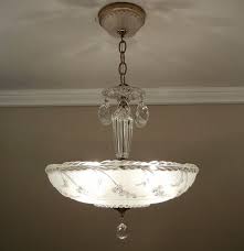 Replacing a ceiling light fixture is often done because a old fixture has worn out, but it is also commonly done as part of a decor overhaul. Chandeliers Sconces Lighting Fixtures Vintage 1940s Old Diner Real Glass Light Fixture Lamp Shade Art Deco Medalex Rs