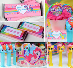 Each family of party supplies offers tableware (table cover, plates, cups, and napkins), decorations, invitations, party favors, and specialty products like games and costumes. My Little Pony Party Ideas Pony Party Ideas At Birthday In A Box