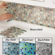Black And White Peel And Stick Backsplash Tile Home Improvement Mosaic Backsplash Wall Tiles Stick On Tiles