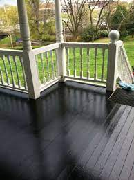 Glossy Black Porch Floor Rails Are