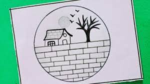 It looks like immediately after you draw the circle, you go into the main glut loop, where you've set the draw() function to draw every time through the loop. How To Draw Easy Scenery In Circle With Pencil Drawing Simple Nature Scenery House Tree Easy Youtube