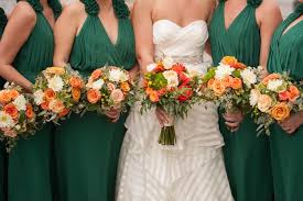 If you're looking for green wedding ideas, you're in the right place. Orange And Green Bouquets