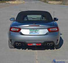 A mongrel born from the union of an italian car maker with one from japan, then injected with steroids. 2017 Fiat 124 Spider Abarth Rear Top Up Automotive Addicts