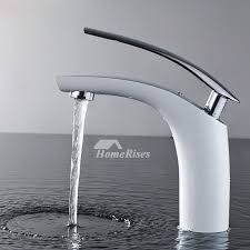 white bathroom sink faucets single