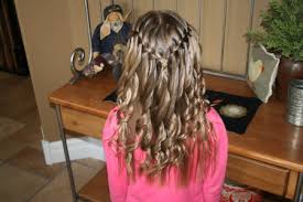 Here's another great waterfall hair styles idea for parties, dances and weddings. Waterfall Braid With Spiral Curls Cute Hairstyles