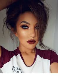 Since your hair colour is not as deep as black or brown shades, you should apply shades that correlate with your skin tone or eye colour! Cool Burgunsy Makeup Idea Miladies Net Hair Makeup Gorgeous Makeup Makeup Looks