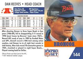 Amazon.com: 1991 Pro Set Football #144 Dan Reeves Denver Broncos CO The  Official Trading Card of the National Football League (NFL) : Collectibles  & Fine Art