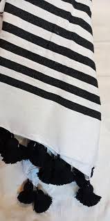 Black And White Throw With Tassels White And Black Blanket Handwoven Throw Tassel Blankets Pom Poms Boho Blanket Couverture Marocain Boho Blanket Black Blanket Handwoven Throw