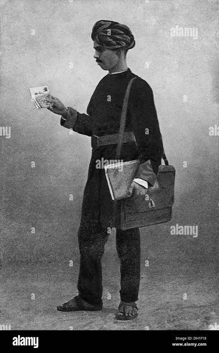 India postman Black and White Stock Photos & Images - Alamy