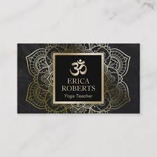 Yoga Teacher Vintage Gold Mandala Om Sign Business Card Zazzle Com Printing Business Cards Gold Mandala Business Signs