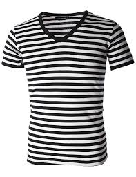 Black And White Horizontal Striped Shirt Mens Mens Casual Wide Striped V Neck Short Sleeve Tee Shirt Tv1002 Designer Clothes For Men Casual Shirts For Men Short Sleeve Tee Shirts