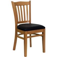 Slat Back Chairs Set Of 2 Natural With Black Vinyl Seat Walmart Com Wood Restaurant Chairs Flash Furniture Restaurant Furniture