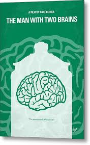 No390 My The Man With Two Brains minimal movie poster Metal Poster by  Chungkong Art - Metal Posters