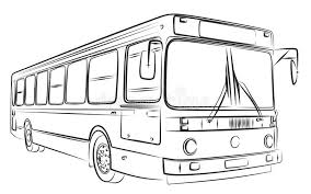 Sketch Of Bus Stock Vector Illustration Of Passenger Bus Art Bus Interior Bus