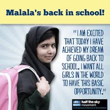 Malala Yousafzai Attended Her First Day Of School Today Since The Shooting Contribute To The Malala Fund And Help Girls Like Malala Malala Yousafzai Education