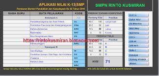 By using this report card application, you (teachers) can quickly make student assessments easily without having to manual as usual. Rinto Kusmiran Aplikasi Raport K13 Smp