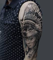 Black And Grey Wolf Tattoo Awesome Black Gray Wolf Tattoo Ideas C Tattoo Artist Michal Detka Grey Wolf Tattoo Body Art Tattoos Wolf Tattoo