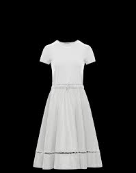 Elegante abito bambina composto da sottoveste in taffeta e top in punto milano profilato Moncler Dress For Woman Dresses Official Online Store