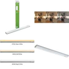 Undercabinet lighting is also available as a light bar in a rectangular shape of varying lengths to properly illuminate a space of any size. Commercial Electric 24 In Led Under Cabinet Light Plug Linkable Dimmer Switch Captive Mounting