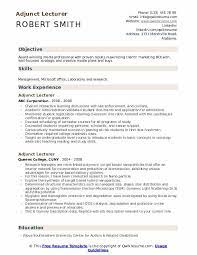 Cvs for academic positions in the uk. Adjunct Lecturer Resume Samples Qwikresume